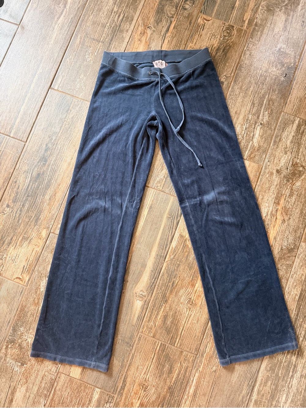 Juicy Couture Y2K Navy Drawstring flare track pants